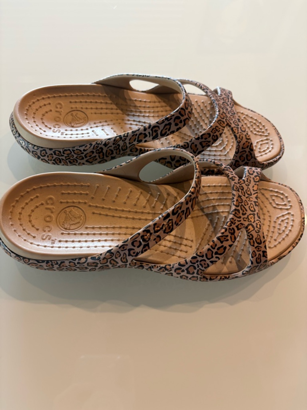 Animal Print Crocs Strappy Sandals, 7 - Picture 3 of 7